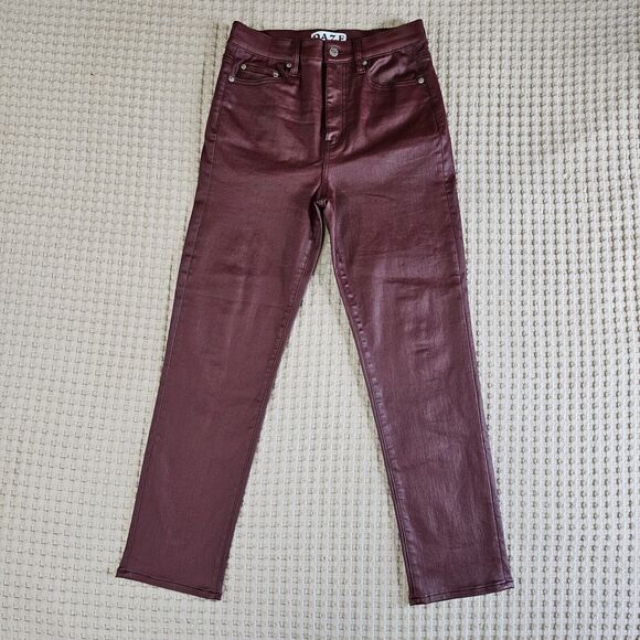 DAZE Denim Daily Driver Coated Jeans Wine Lips Size‎ 28 - Picture 1 of 8